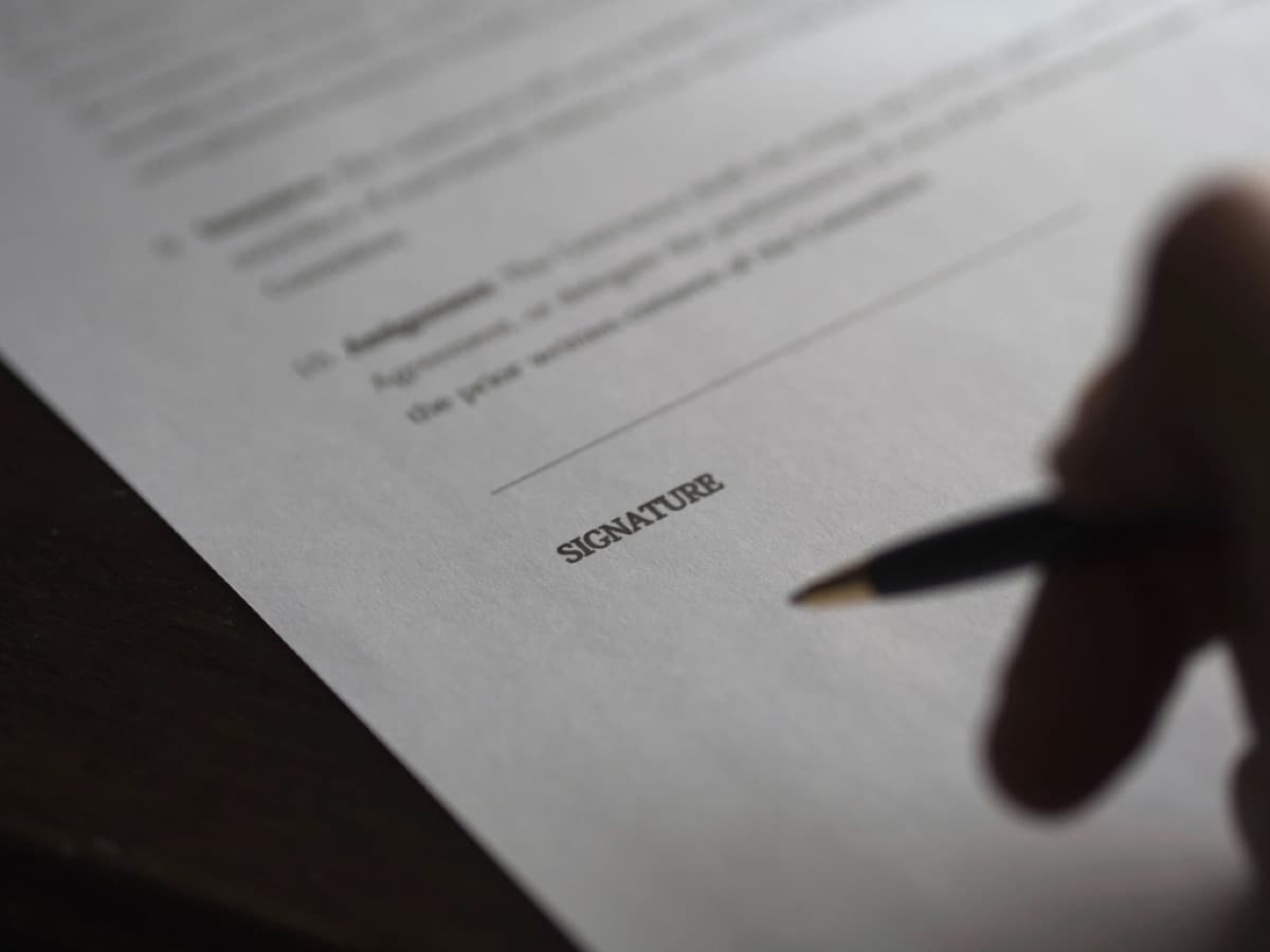 Signing contract
